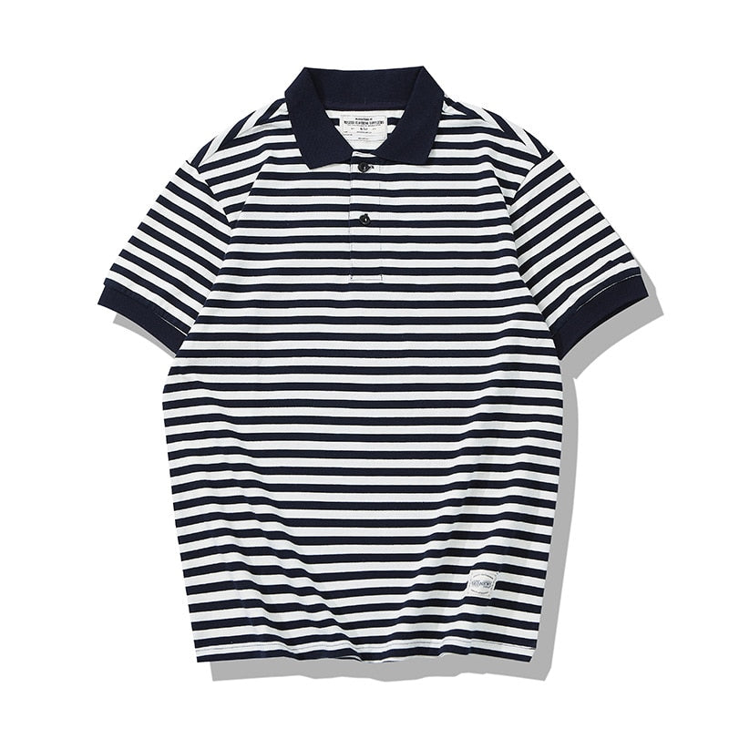 230G Striped Short-sleeved Polo Shirt