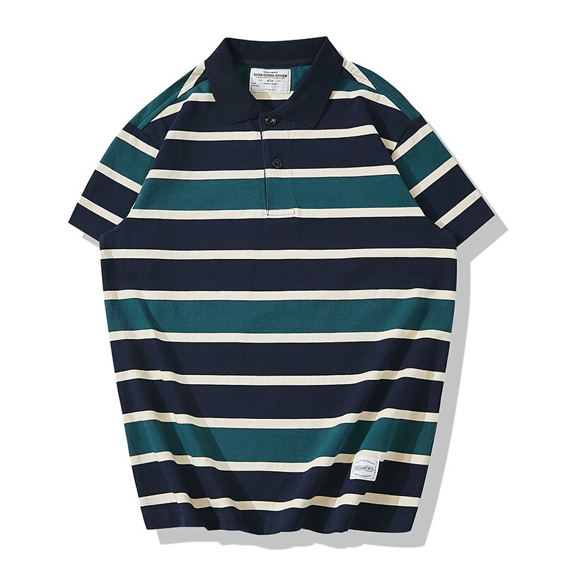 Japanese Vintage Stripe Polo Shirt