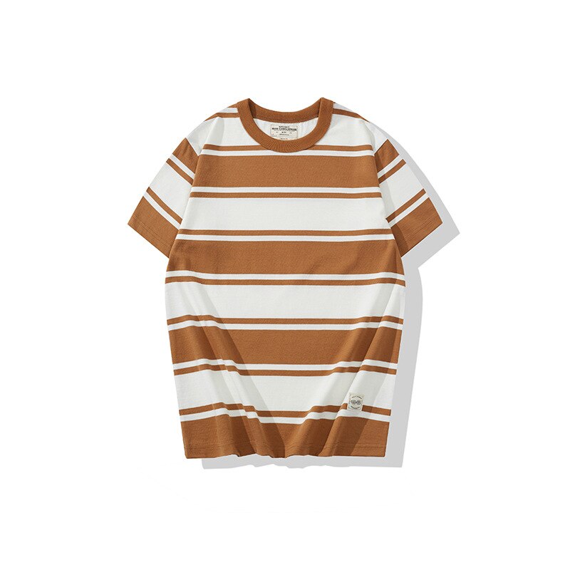 Amekaji Vintage Heavy Cotton Striped T Shirt