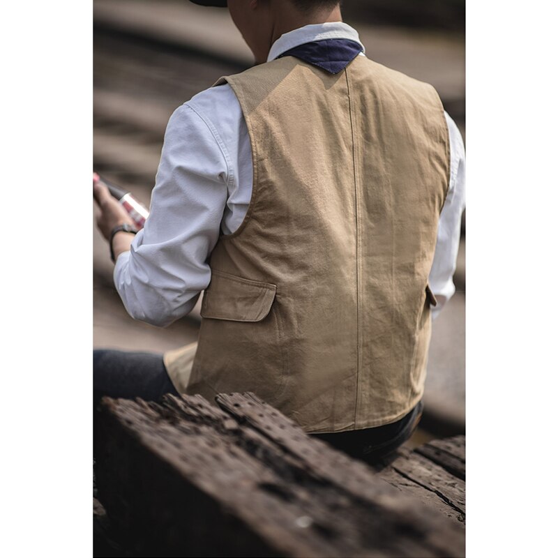 Amekaji Vintage Canvas Waistcoat Hunting Vest