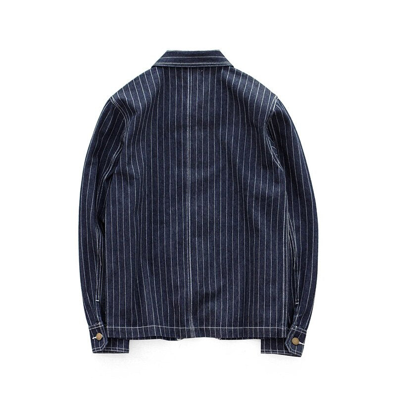Amekaji Vintage Striped Tooling Jacket